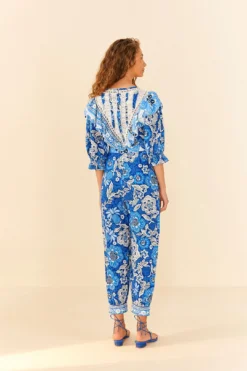 Farm Rio Blue Full Of Flowers Jumpsuit 9 Farm Rio Blue Full Of Flowers Jumpsuit -Farm Rio Shop 306264 04