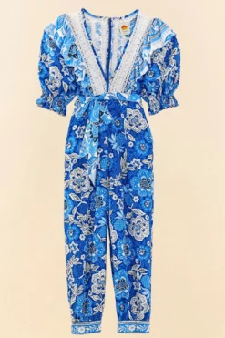 Farm Rio Blue Full Of Flowers Jumpsuit 11 Farm Rio Blue Full Of Flowers Jumpsuit -Farm Rio Shop 306264 06
