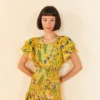 Farm Rio Yellow Summer Garden Mini Skirt