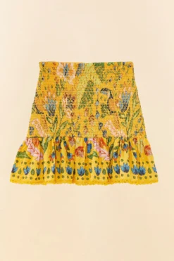 Farm Rio Yellow Summer Garden Mini Skirt 9 Farm Rio Yellow Summer Garden Mini Skirt -Farm Rio Shop 306300 06