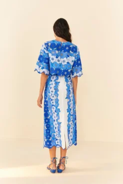 Farm Rio Blue Flower Stripes Crop Top 9 Farm Rio Blue Flower Stripes Crop Top -Farm Rio Shop 306302 04