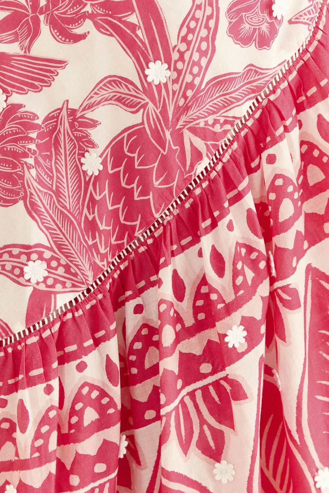 Farm Rio Pink Tropical Woodcut Midi Skirt 5 Farm Rio Pink Tropical Woodcut Midi Skirt - Image 5