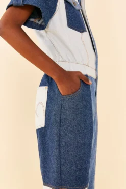 Farm Rio CUTWORK DENIM JUMPSUIT -Farm Rio Shop 306308 04