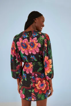 Farm Rio Black Blooming Garden Mini Skirt -Farm Rio Shop 306313 04 scaled