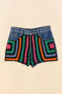 Farm Rio Crochet Denim Shorts 9 Farm Rio Crochet Denim Shorts -Farm Rio Shop 306315 06