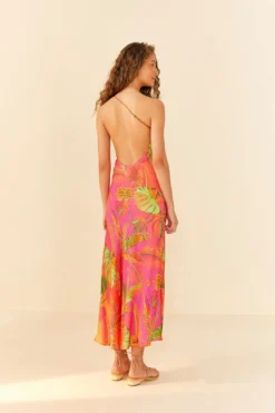 Orange Ombre Forest Lenzing™ Ecovero™ Viscose Midi Dress -Farm Rio Shop 306325 04