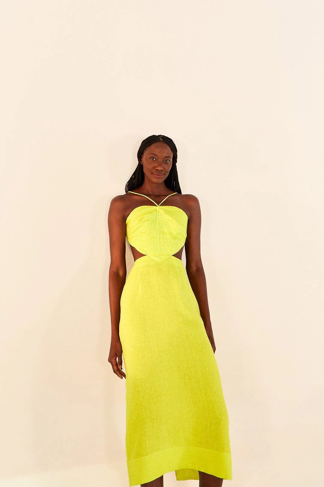 Farm Rio Lime Green Monstera Midi Dress 1 Farm Rio Lime Green Monstera Midi Dress
