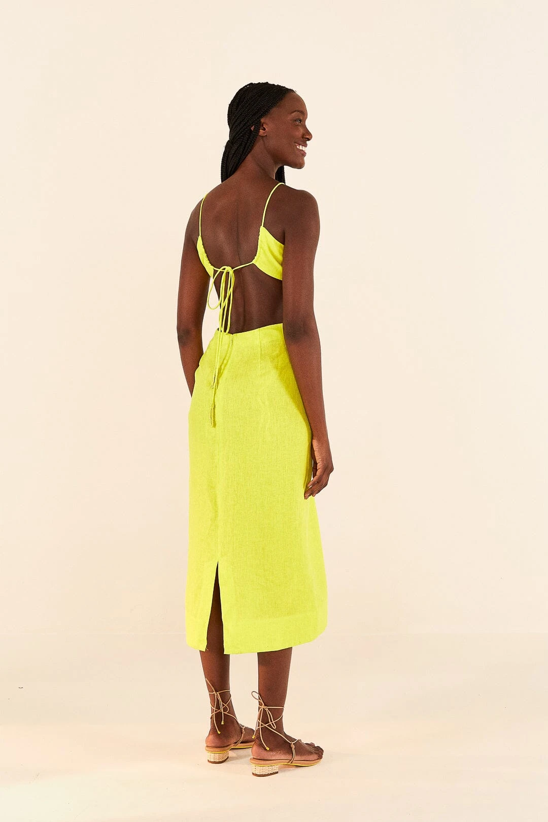 Farm Rio Lime Green Monstera Midi Dress 5 Farm Rio Lime Green Monstera Midi Dress - Image 5
