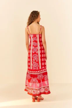 Farm Rio Red Summer Sunrise Maxi Dress 7 Farm Rio Red Summer Sunrise Maxi Dress -Farm Rio Shop 306331 03