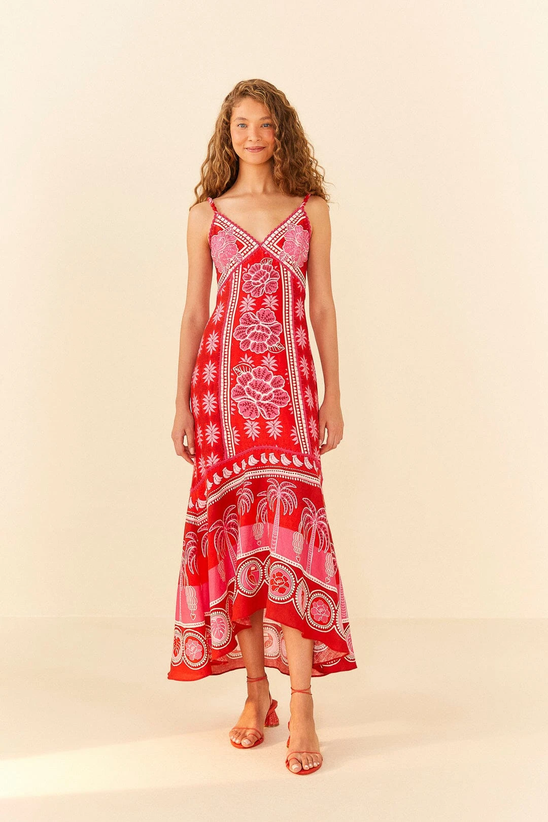 Farm Rio Red Summer Sunrise Maxi Dress 1 Farm Rio Red Summer Sunrise Maxi Dress