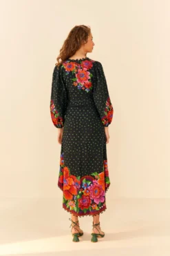 Farm Rio Black Blooming Garden Dress -Farm Rio Shop 306333 03