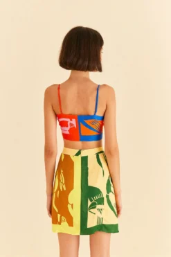 Farm Rio Mixed Rainbow Toucans Lenzing™ Ecovero™ Viscose Mini Skirt -Farm Rio Shop 306338 04