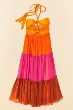 Warm Color Blocking Maxi Dress -Farm Rio Shop 306344 06