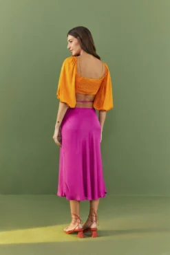 Farm Rio Orange Lenzing™ Ecovero™ Viscose Crop Blouse -Farm Rio Shop 306352 03 scaled