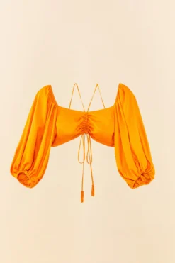 Farm Rio Orange Lenzing™ Ecovero™ Viscose Crop Blouse -Farm Rio Shop 306352 06 scaled