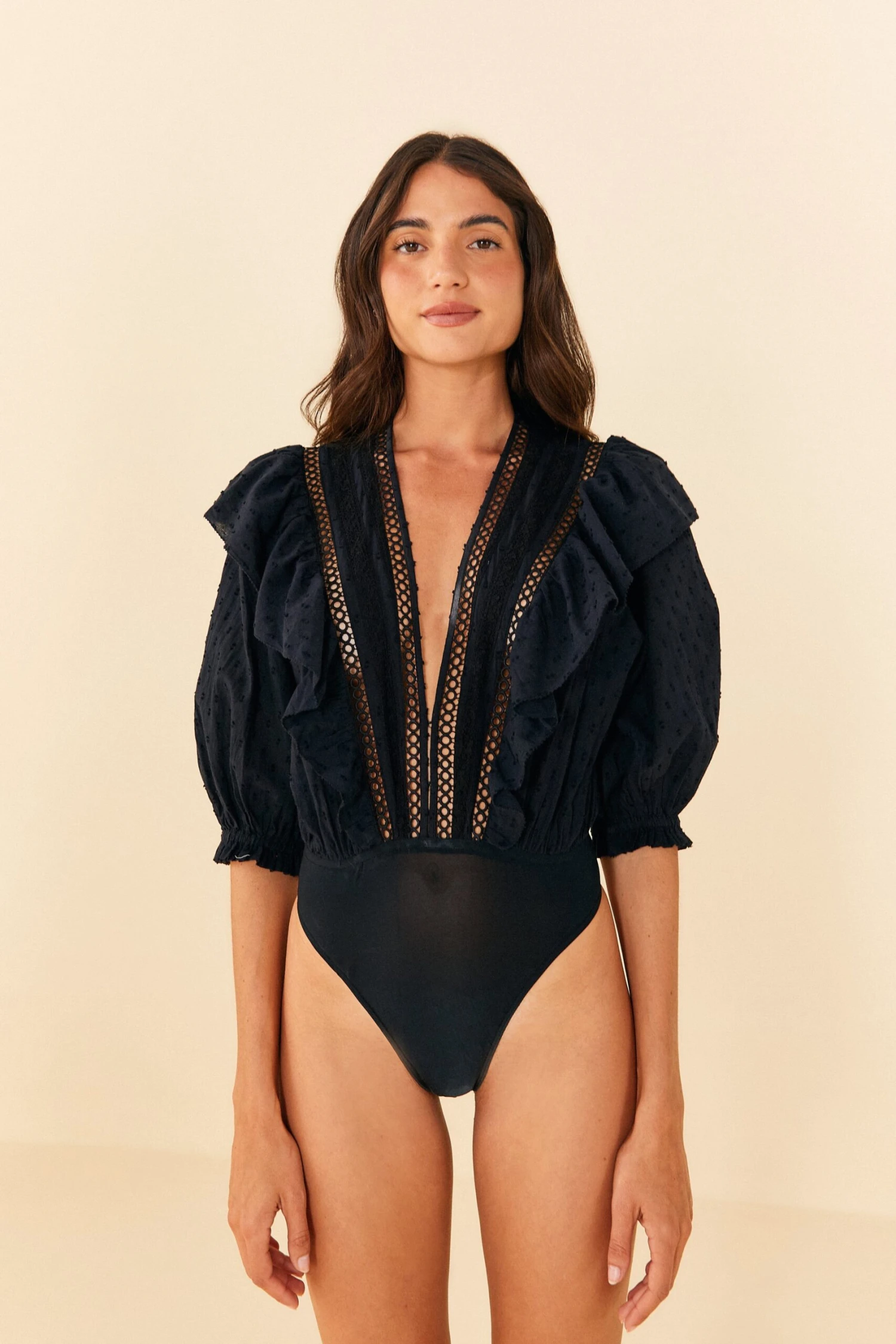 Farm Rio Black Lace Bodysuit 2 Farm Rio Black Lace Bodysuit - Image 2