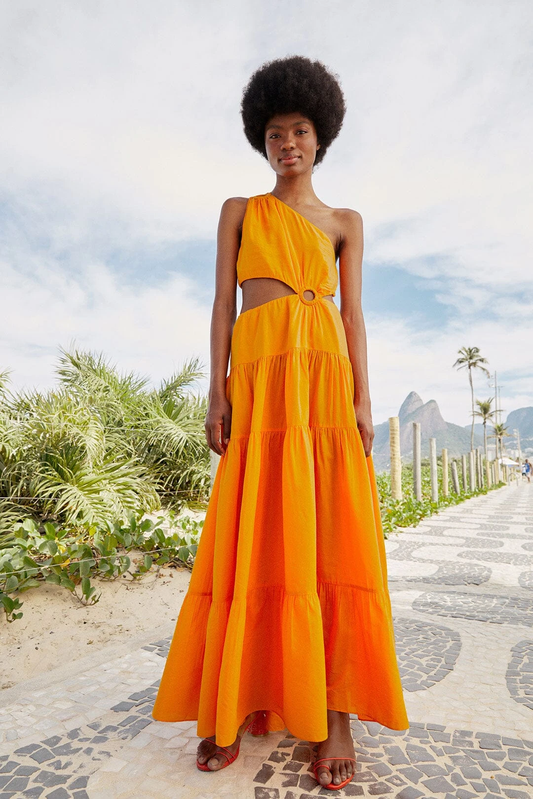 Orange Asymmetrical Maxi Dress 1 Orange Asymmetrical Maxi Dress
