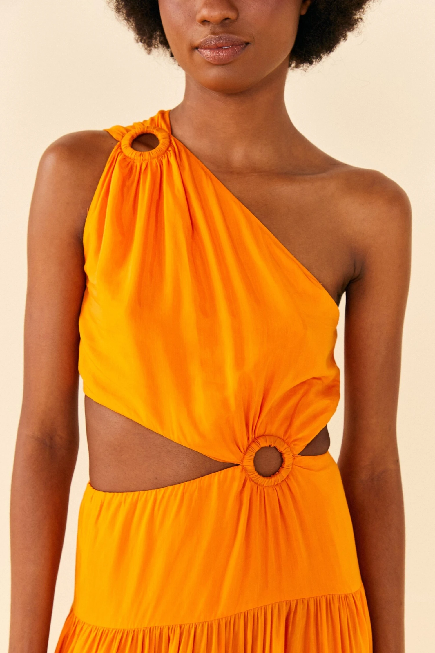 Orange Asymmetrical Maxi Dress 2 Orange Asymmetrical Maxi Dress - Image 2
