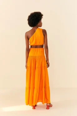 Orange Asymmetrical Maxi Dress 8 Orange Asymmetrical Maxi Dress -Farm Rio Shop 306363 03