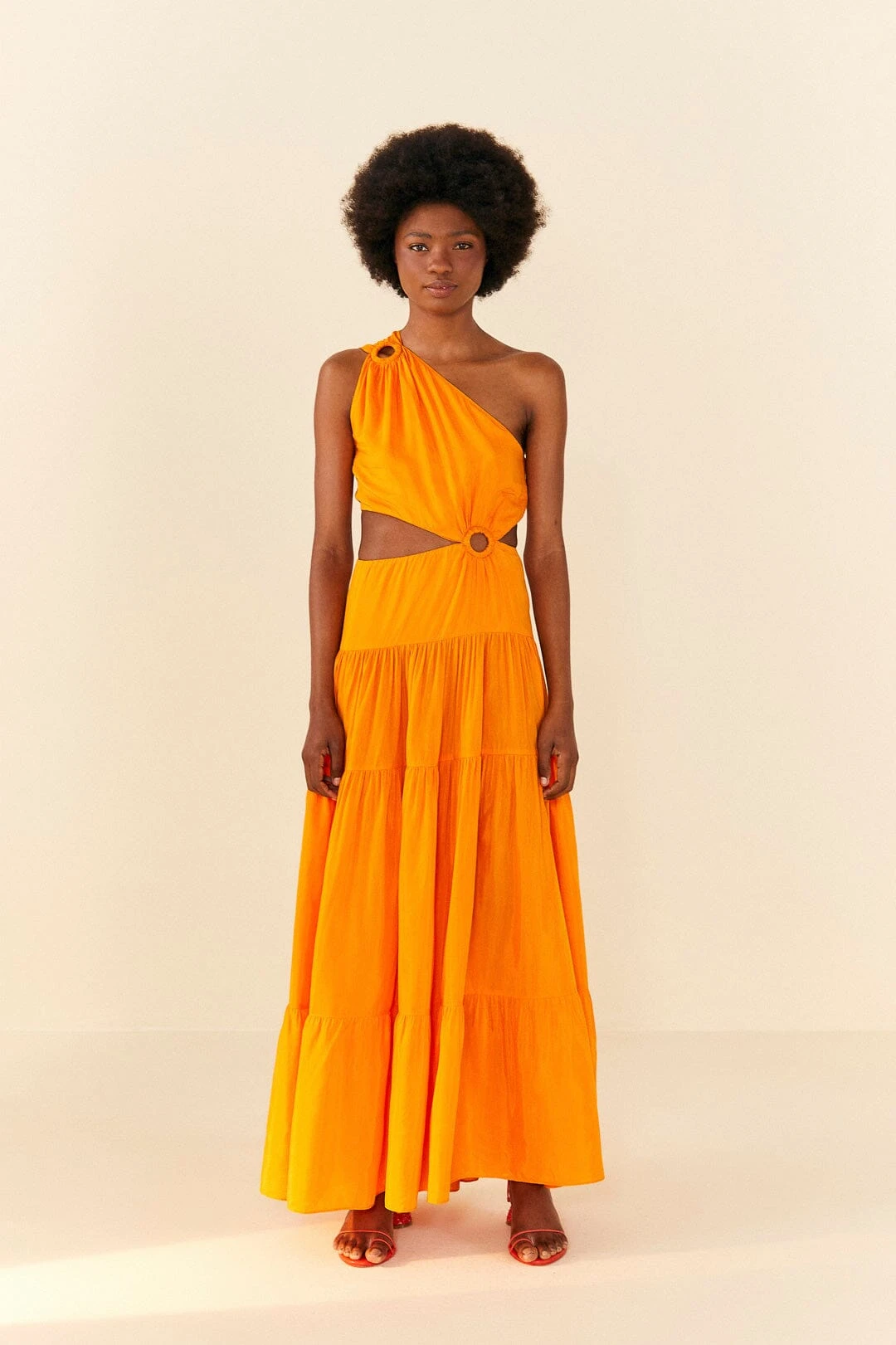 Orange Asymmetrical Maxi Dress 4 Orange Asymmetrical Maxi Dress - Image 4