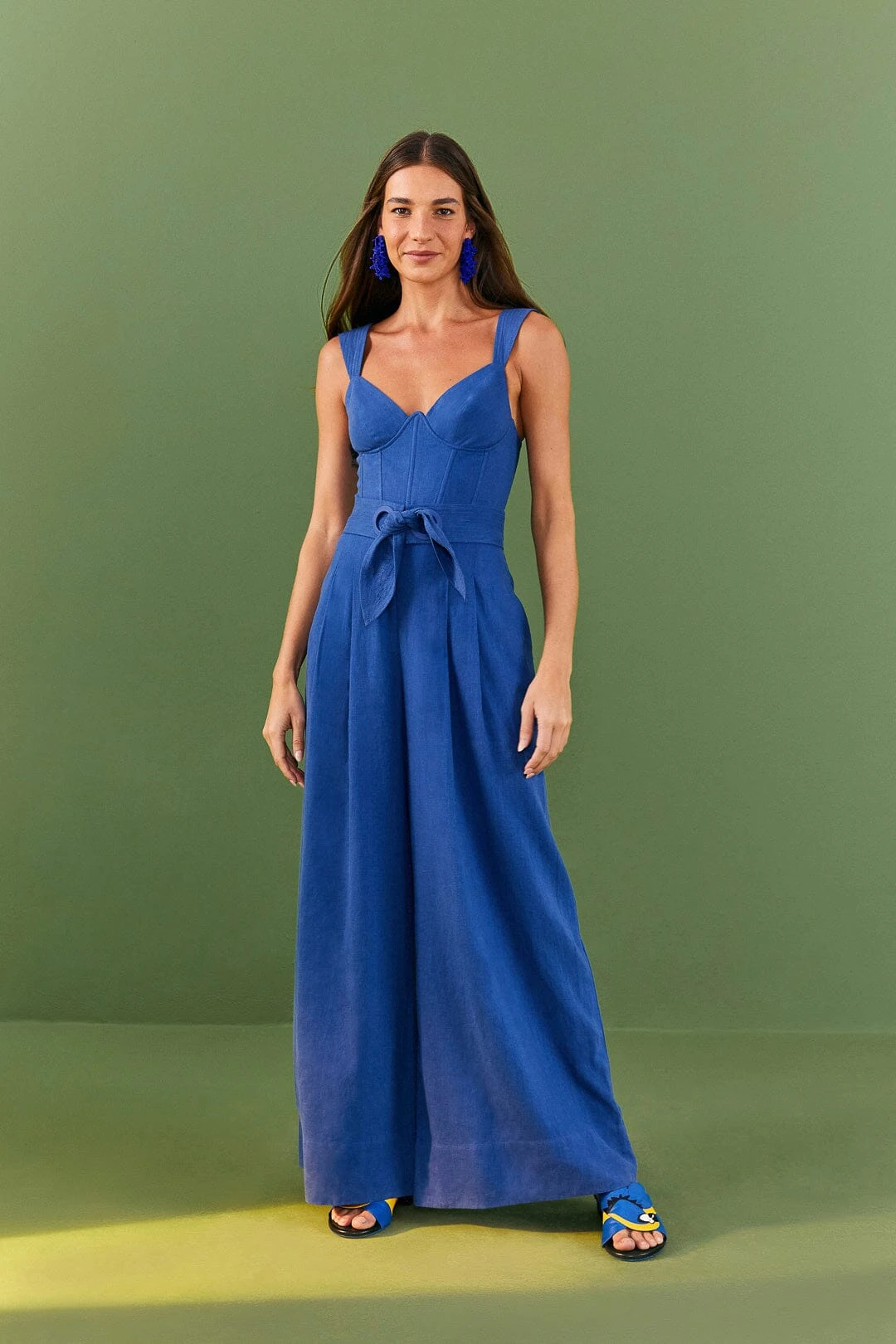 Farm Rio Dark Blue Belted Jumpsuit 2 Farm Rio Dark Blue Belted Jumpsuit - Image 2