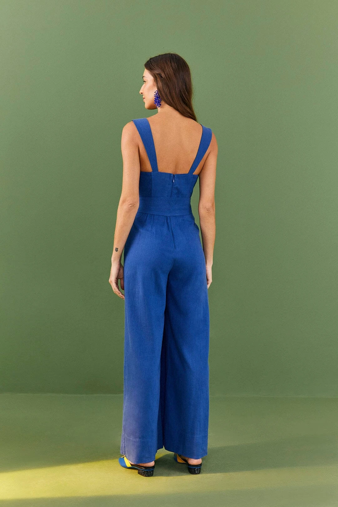Farm Rio Dark Blue Belted Jumpsuit 4 Farm Rio Dark Blue Belted Jumpsuit - Image 4