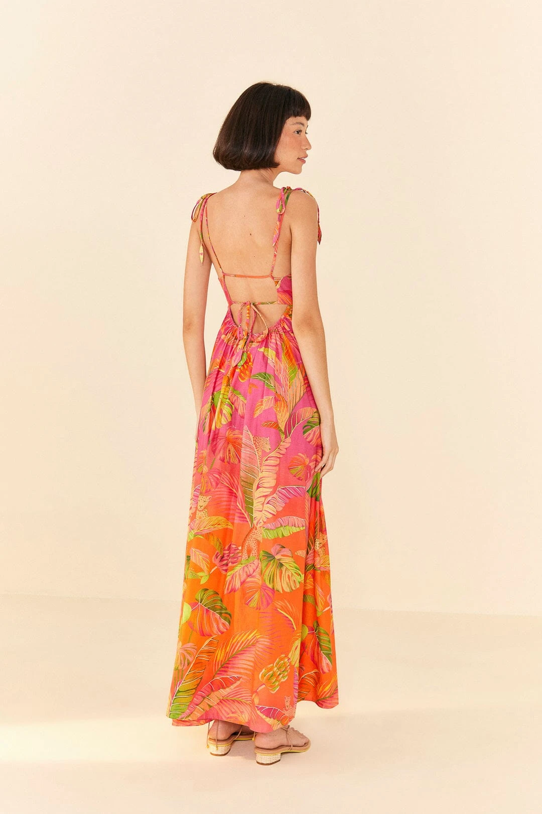 Farm Rio Orange Ombre Forest Maxi Dress 3 Farm Rio Orange Ombre Forest Maxi Dress - Image 3