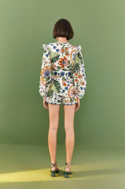 Farm Rio White Summer Garden Romper -Farm Rio Shop 306382 04