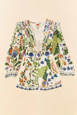 Farm Rio White Summer Garden Romper -Farm Rio Shop 306382 06