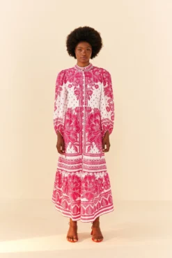 Farm Rio Pink Tropical Woodcut Lenzing™ Ecovero™ Viscose Midi Dress 8 Farm Rio Pink Tropical Woodcut Lenzing™ Ecovero™ Viscose Midi Dress -Farm Rio Shop 306388 04 scaled