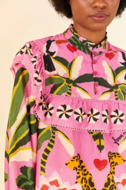 Farm Rio Pink Leopard Forest Blouse -Farm Rio Shop 306648 03