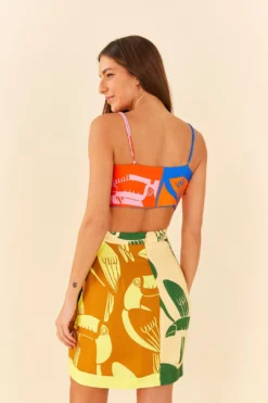 Farm Rio Mixed Rainbow Toucans Crop Top 9 Farm Rio Mixed Rainbow Toucans Crop Top -Farm Rio Shop 306649 04