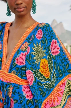 Farm Rio Blue Pineapple Garden Kaftan Maxi Dress -Farm Rio Shop 306652 03