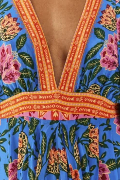 Farm Rio Blue Pineapple Garden Kaftan Maxi Dress -Farm Rio Shop 306652 04