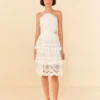 Farm Rio White Richelieu Midi Dress