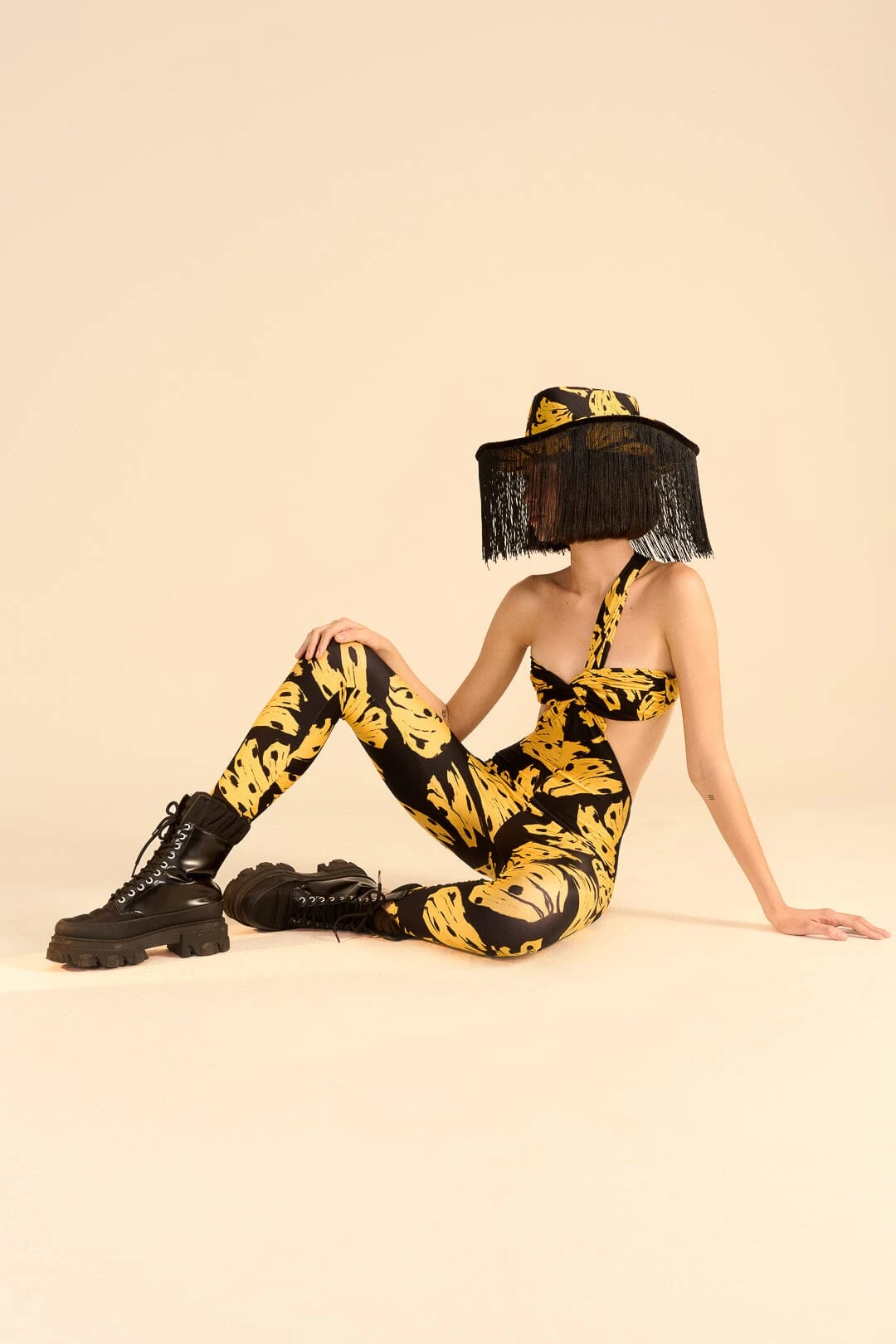 Farm Rio Black Bossa Banana Lycra Jumpsuit 2 Farm Rio Black Bossa Banana Lycra Jumpsuit - Image 2