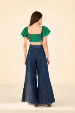 Farm Rio Dark Wash Wide Leg Denim Pants 6 Farm Rio Dark Wash Wide Leg Denim Pants -Farm Rio Shop 306668 03