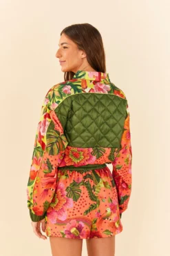 Farm Rio Orange Blooming GardenSweatshorts -Farm Rio Shop 306673 03