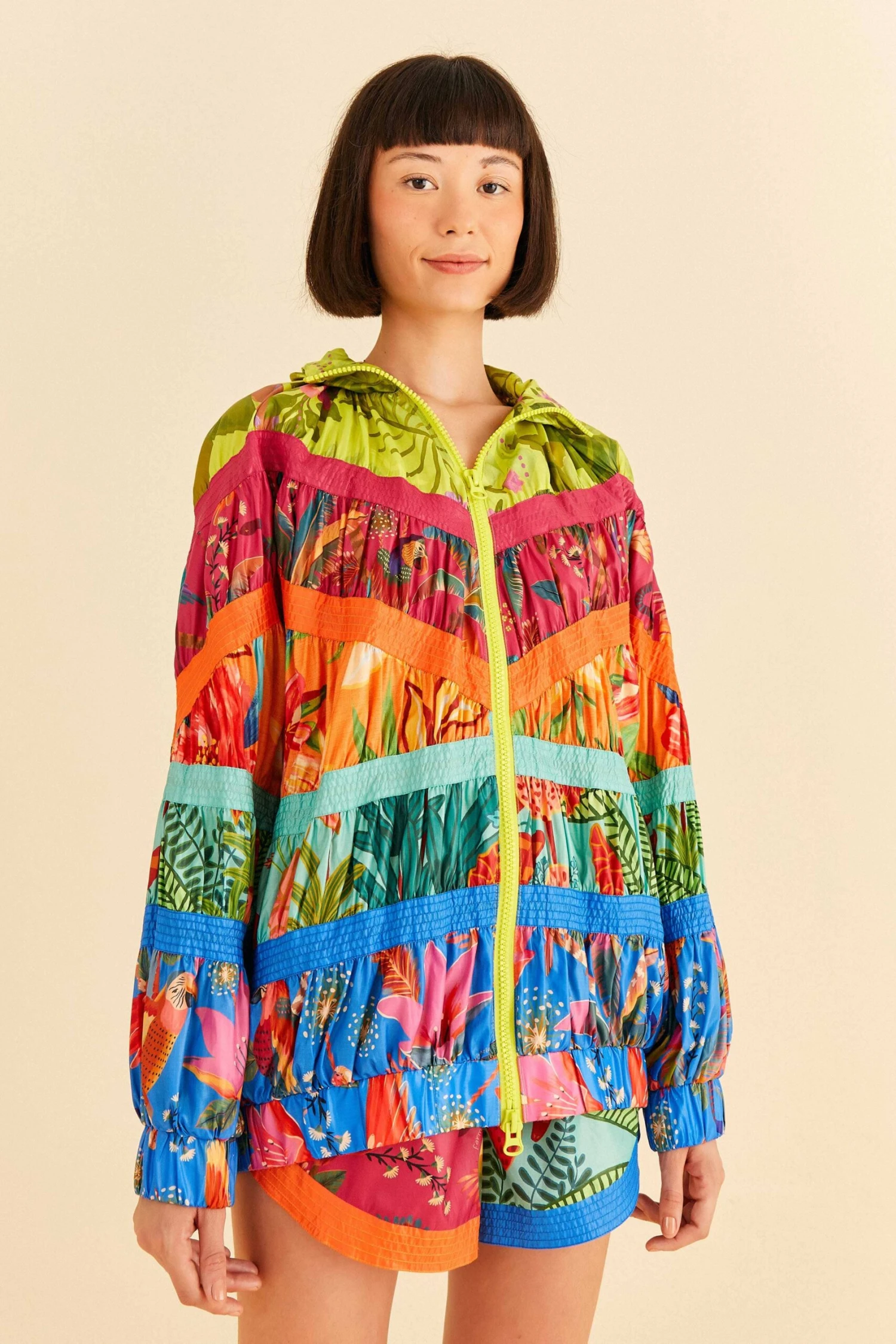 Farm Rio Mixed Prints Windbreaker 1 Farm Rio Mixed Prints Windbreaker