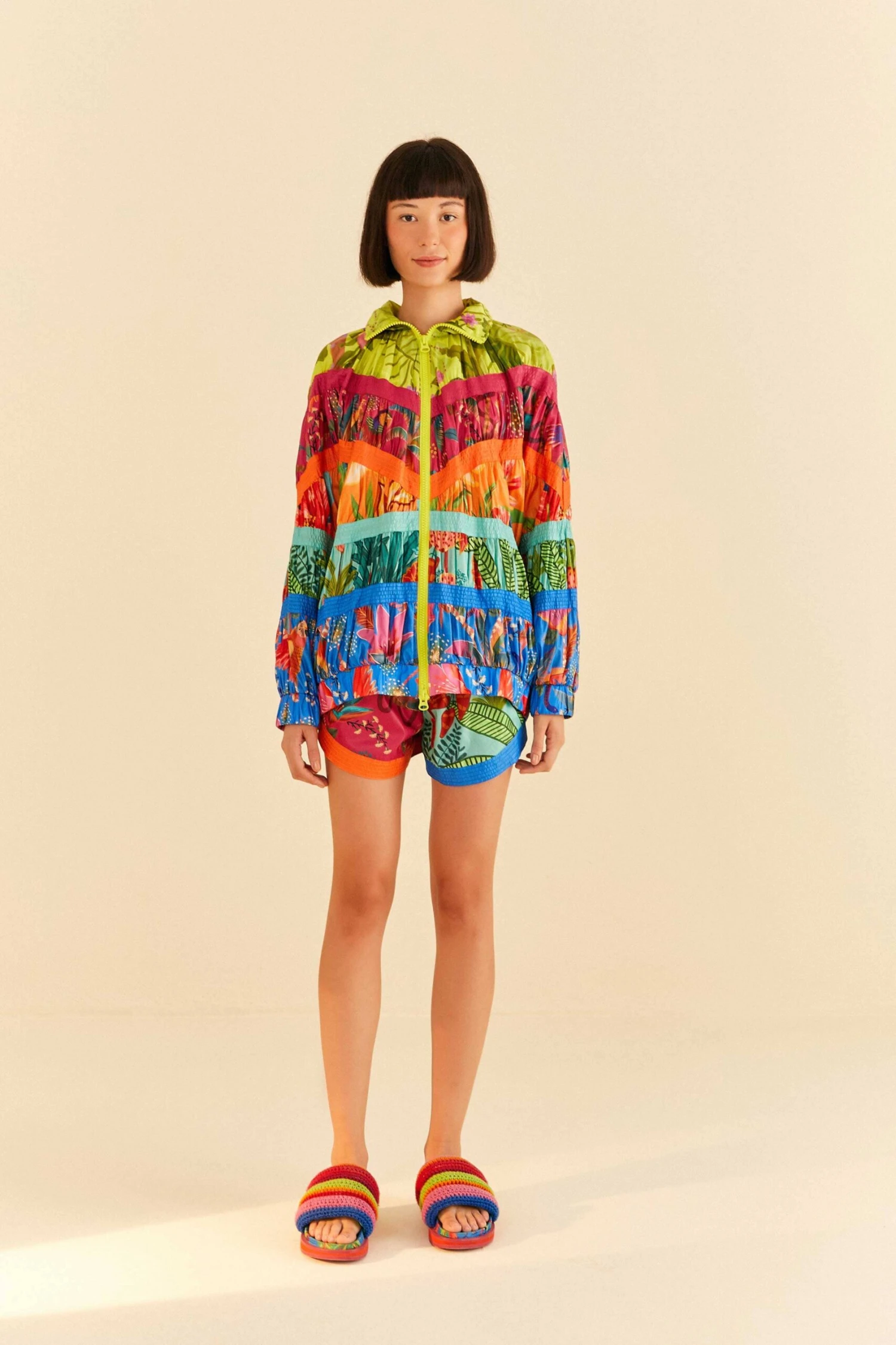 Farm Rio Mixed Prints Nylon Shorts 1 Farm Rio Mixed Prints Nylon Shorts