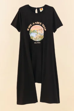 Farm Rio Black Have A Nice Trip Organic Cotton Jumpsuit 7 Farm Rio Black Have A Nice Trip Organic Cotton Jumpsuit -Farm Rio Shop 306707 05