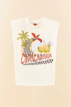 Farm Rio White Copacabana Organic Cotton T-Shirt -Farm Rio Shop 306708 06
