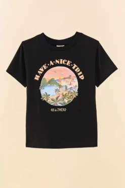 Farm Rio Black Have A Nice Trip Organic Cotton T-Shirt 9 Farm Rio Black Have A Nice Trip Organic Cotton T-Shirt -Farm Rio Shop 306709 06
