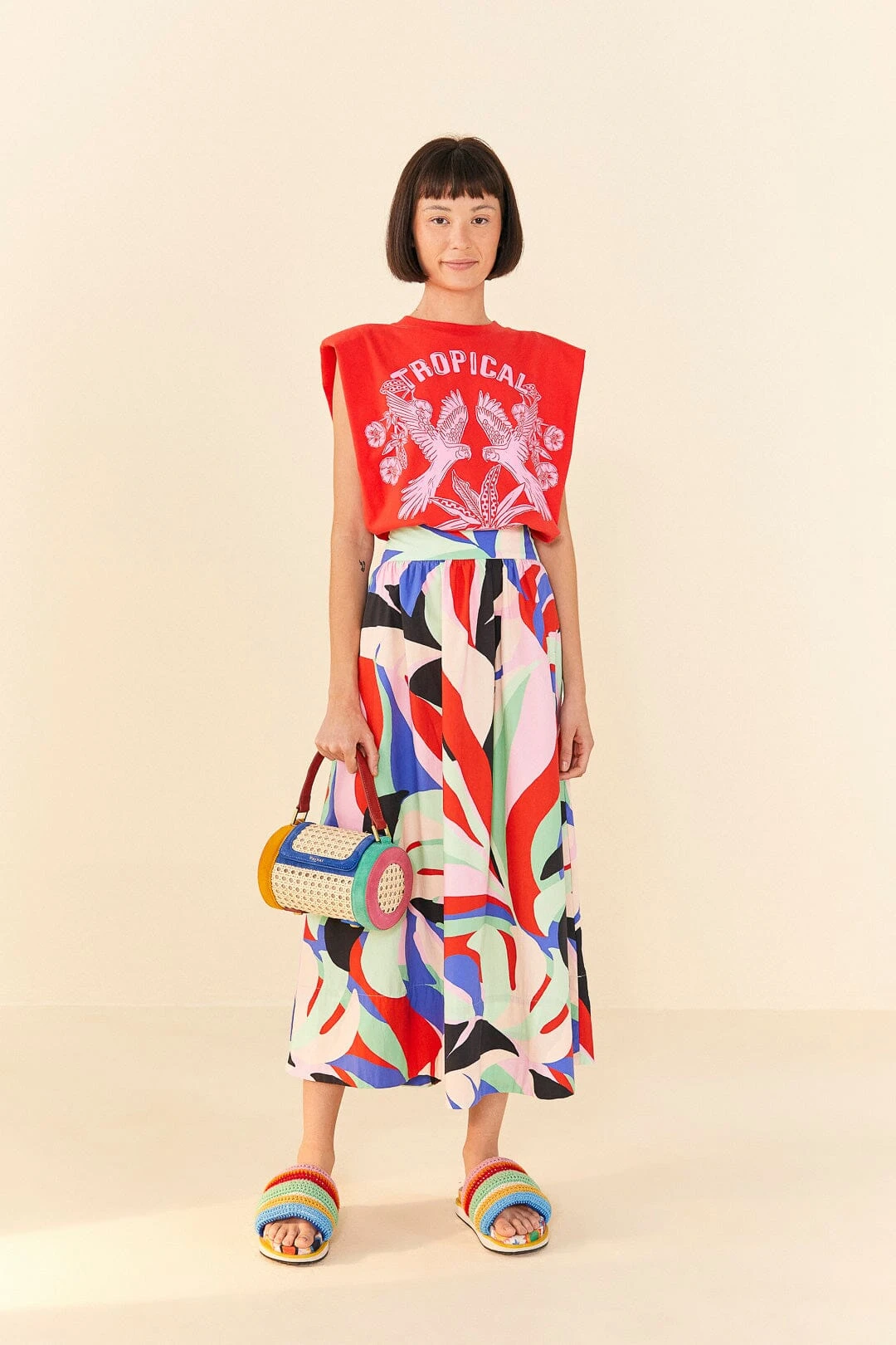 Farm Rio Red Tropical Organic Cotton T-Shirt 2 Farm Rio Red Tropical Organic Cotton T-Shirt - Image 2