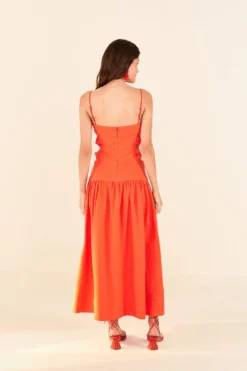 Farm Rio Orange Cut Out Midi Dress -Farm Rio Shop 306742 04 1