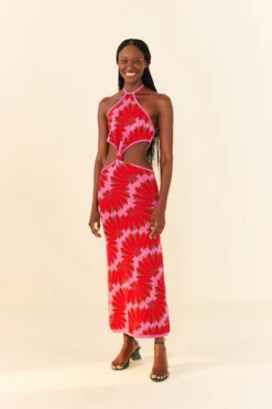 Farm Rio Pink Copacabana Knit Dress