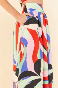 Farm Rio Colorful Monstera Midi Skirt -Farm Rio Shop 306895 03