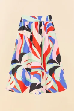 Farm Rio Colorful Monstera Midi Skirt -Farm Rio Shop 306895 06