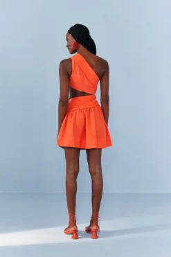 Farm Rio Orange One Shoulder Mini Dress -Farm Rio Shop 306896 03