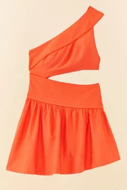 Farm Rio Orange One Shoulder Mini Dress -Farm Rio Shop 306896 06